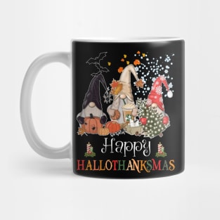 Halloween Thanksgiving Christmas Happy HalloThanksMas Gnomes Mug